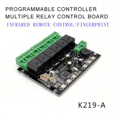 GROW K219-A+R502-A DC12V 6 Relays Infrared Remote Control Board Programmable Time Relay Fingerprint