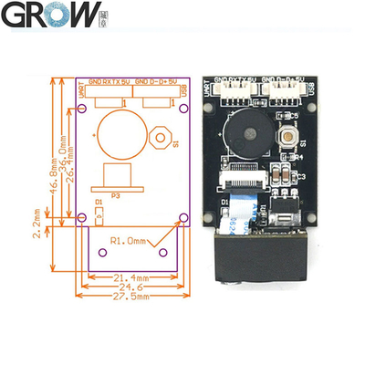 GROW GM77 640*480CMOS DC5V USB UART Interface 1D 2D Bar Code Qr Code Scanner Module Reader Passport Code Readble