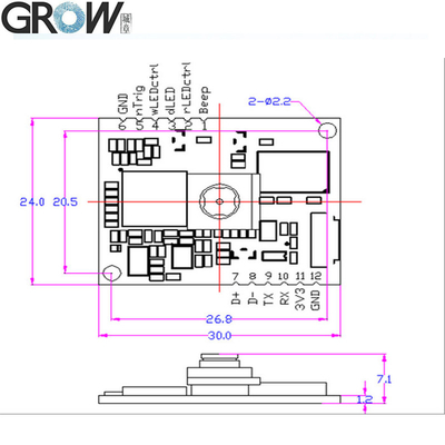 GROW GM68 1D 2D USB2.0/UART Bar Code Qr Code Scanner Reader Module Barcode